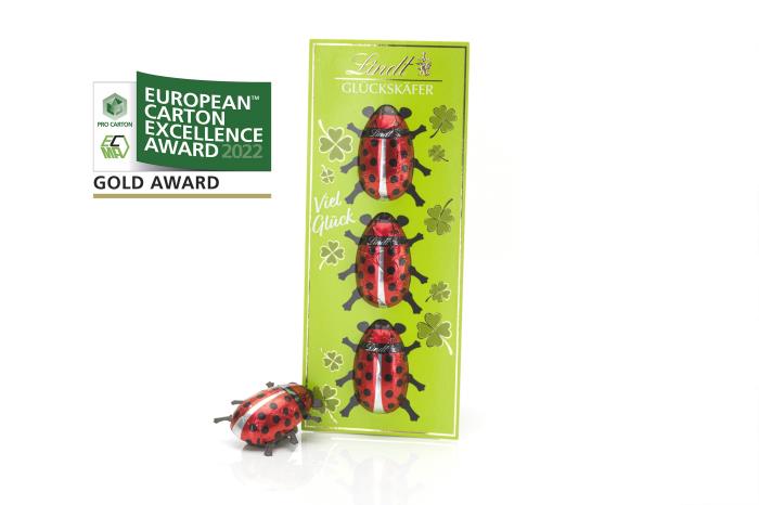 Lindt replaces plastics by award winning cardboard packaging